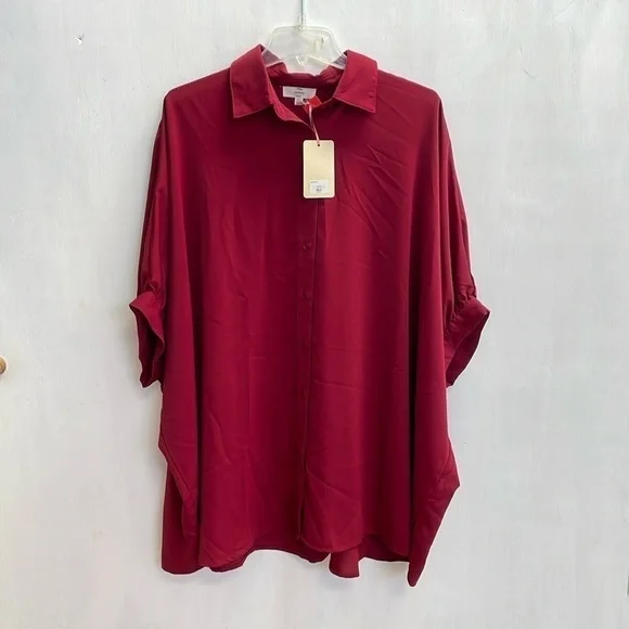 Entro- soft and flowy- button up blouse- NWT - Size M/L (1151) - Picture 1 of 4